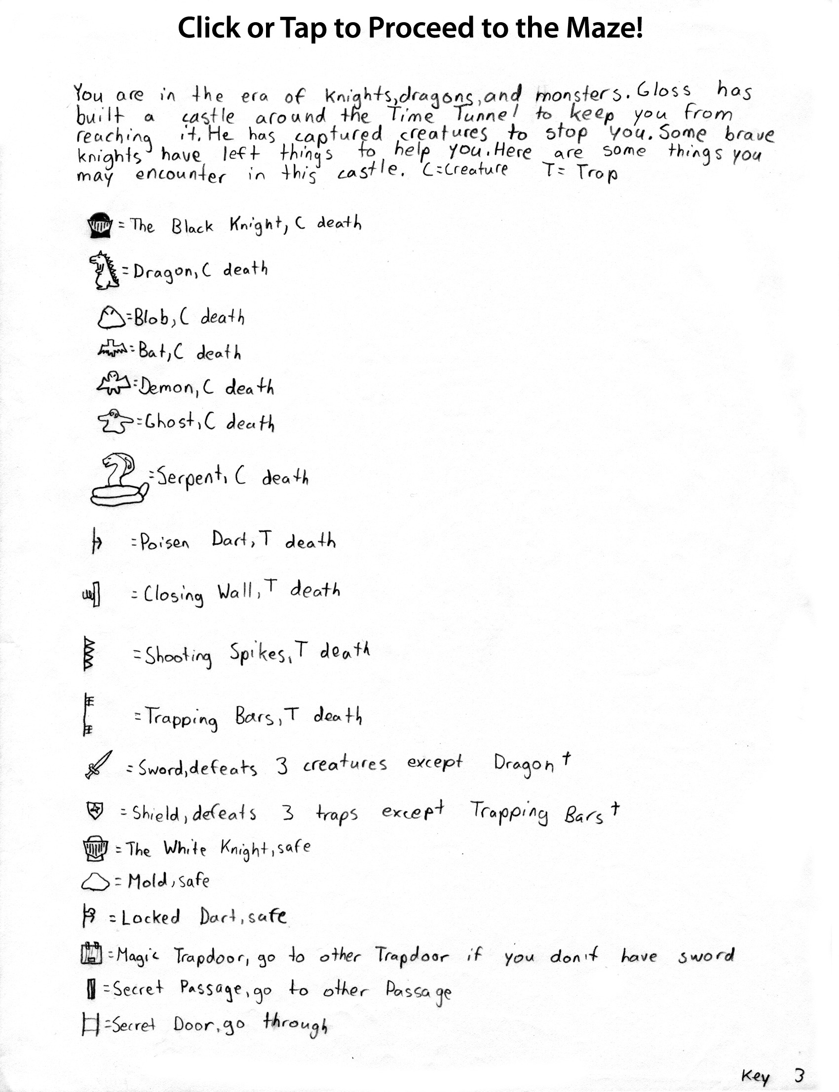 Medieval England Maze Key