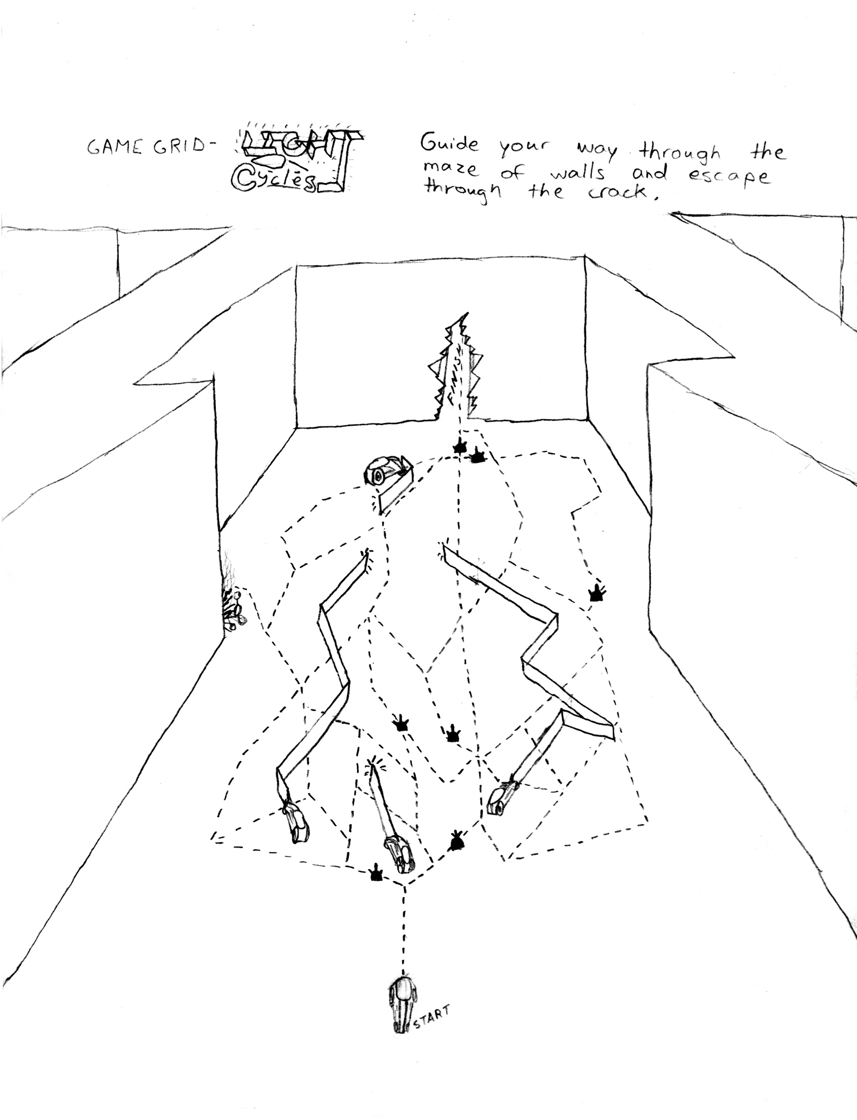 Tron Game Grid Light Cycles Maze