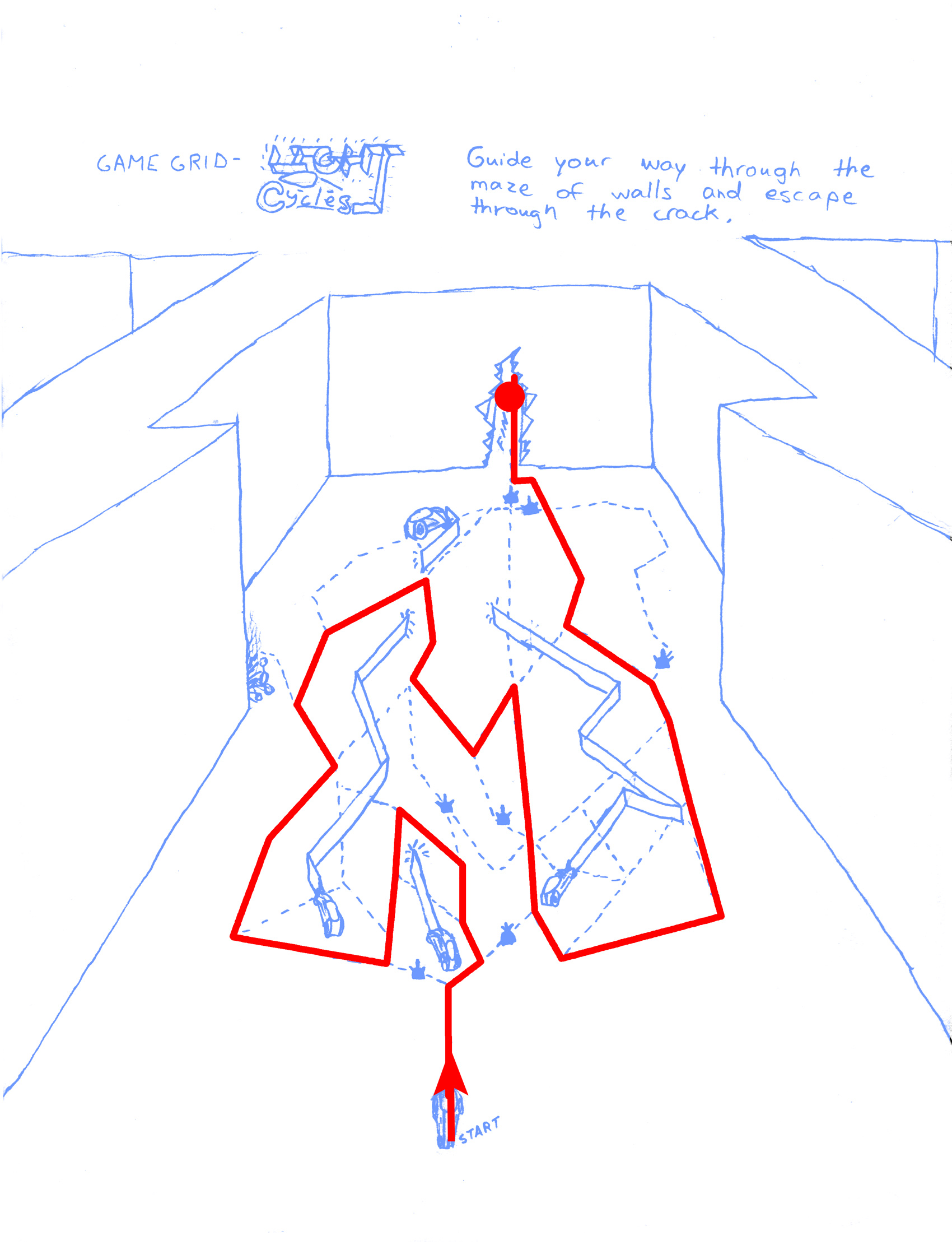 Tron Game Grid Light Cycles Maze (Answer)